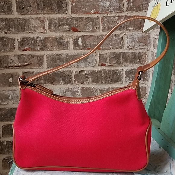 Fossil Handbags - NWOT!! Vibrant Red Small Canvas Leather Trim Bag